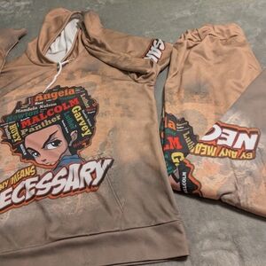 Boondocks Inspired Thrashed Hoodie & Jogger Set | Tag 4XL (Fits US 2X–3X)